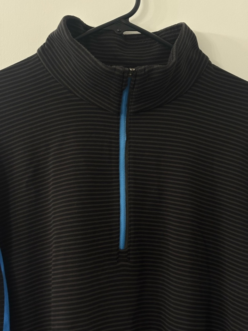 lululemon athletica Black 1/4 Zip Sweater with Blue Panels - Picture 5 of 8